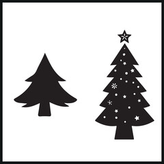 Christmas tree vector silhouette