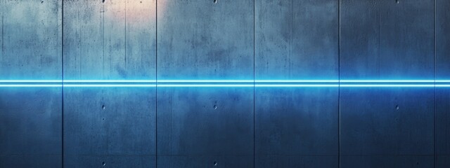 Futuristic Concrete Wall with Glowing Blue Lines, sleek design, intricate texture, modern aesthetic, immersive sci-fi atmosphere