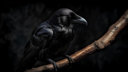 Majestic Raven on Branch