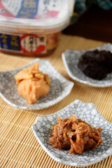 Japanese miso paste is a fermented soybean seasoning with umami taste, used in soups, marinades, and sauces. It comes in red (aka), white (shiro), and mixed (awase) varieties.