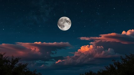 Fototapeta premium moon and clouds in dream