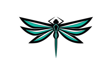 Dragonfly Logo – Abstract Concept Vector Illustration for Elegant and Minimalistic Nature Design