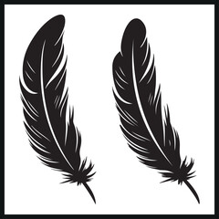 Obraz premium Feather vector silhouette illustration