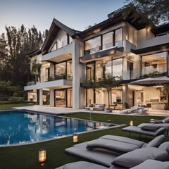 Fototapeta premium background of luxurious and magnificent house buildings