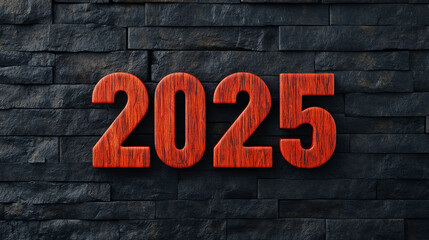 Fototapeta premium Dramatic 2025 Number on Textured Background