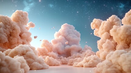 Brightly colored clouds drifting through a night sky full of stars, symbolizing the limitless possibilities of dreams