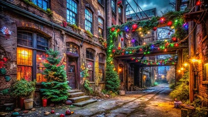 Fototapeta premium Urban Exploration Christmas Card Photography with Festive Vibes and Hidden Gems