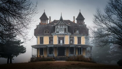 Obraz premium haunted mansion in the dawn, Haunted house