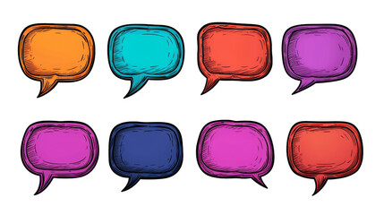 Hand-Drawn Speech Bubbles Set.