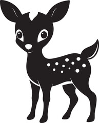 a deer cute baby silhouette vector style 