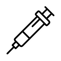 Syringe injection line icon vector