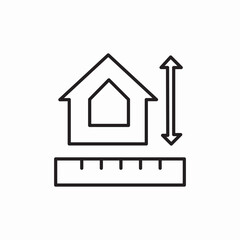 house measurement icon sign vector