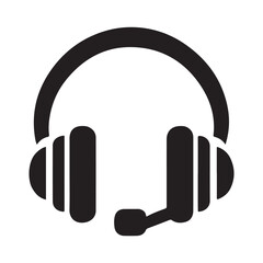 Headphone Earphones Icon Symbol for Music Sound Audio Device Isolated on White Background