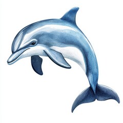 Obraz premium Dolphin, watercolor style, white isolated background.