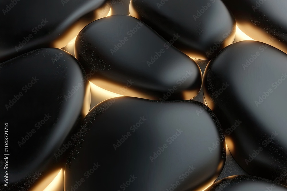 Canvas Prints smooth black stones with soft lighting creating a tranquil atmosphere.