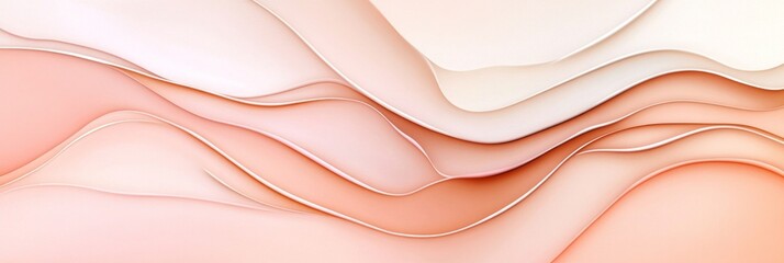 Elegant abstraction with soft pink and taupe tones creating a calming atmosphere in smooth flowing lines