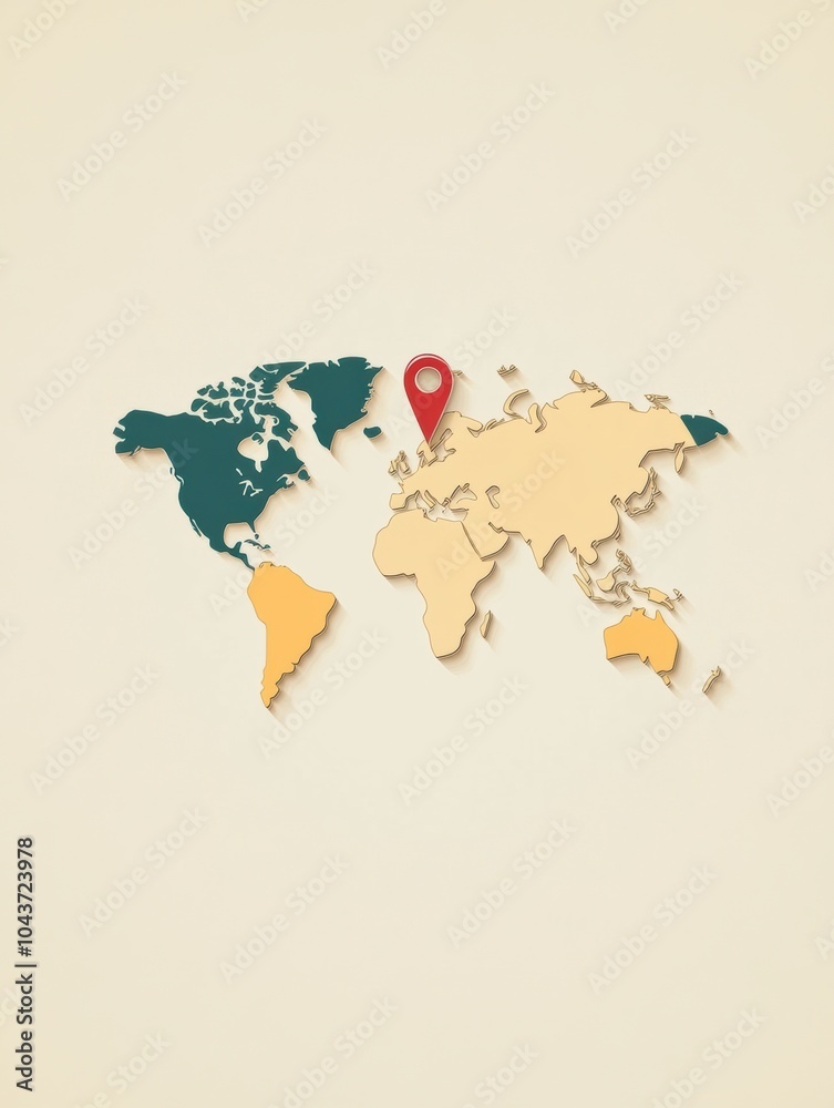 Leinwandbilder a world map outline showcases notable travel destinations marked with map pins in various locations 