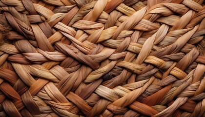 Close-Up of Intricate Natural Fiber Weaving Pattern for Eco Friendly Craftwork, Traditional Basketry, and Sustainable Design Inspiration in Home Decor and Artisan Projects