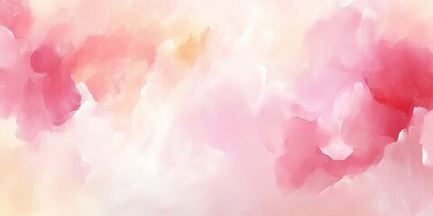 Fototapeta premium Elegant pastel pink clouds seamlessly blend into a soft beige background creating a tranquil atmosphere