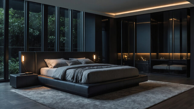 black elegant bedroom