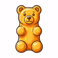 Naklejka premium cartoon yellow bear gummy candy illustration