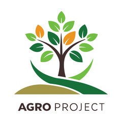 A Natural Agro Farm Project Logo Icon Illustration designed with sustainable tree, leaf icon