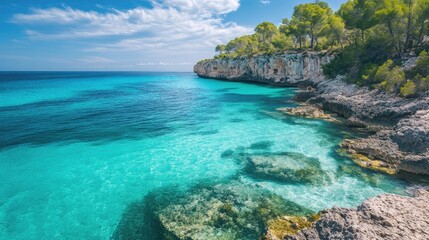 Captivating turquoise waters along the shoreline