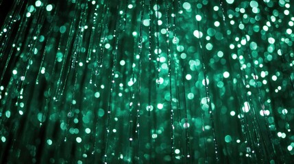 Sparkling emerald green tinsel backdrop
