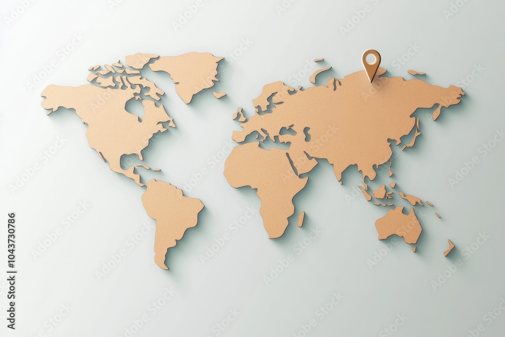 Aufkleber A world map outline featuring highlighted travel pins indicating major destinations for planning exciting adventures. Generative AI