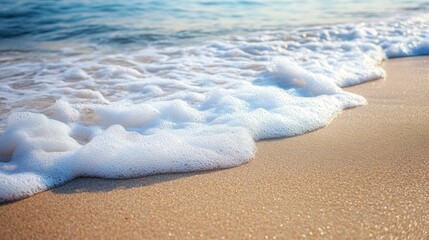 Gentle waves caressed the sandy shore creating a serene summer backdrop