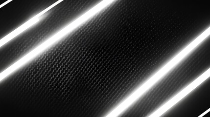 Naklejka premium Abstract black and white background with glowing lines over a grid pattern.