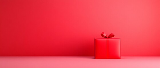 red gift box with bow