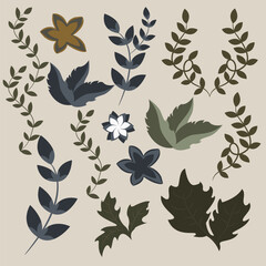 Artistic Painted Botanical Background Illustration