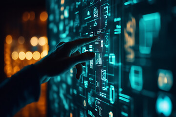 person typing on a digital tablet