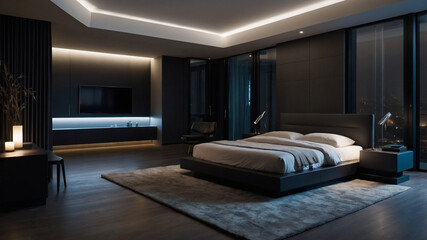 black elegant bedroom