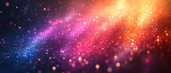 Abstract Background with Pink, Blue, and Gold Glitter