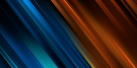 Obraz premium Abstract background with blue and orange blurred lights speed effect