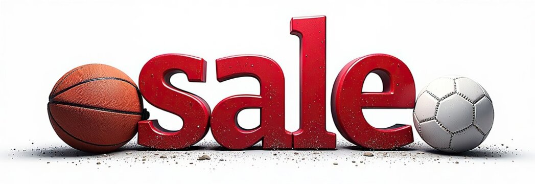 Sports equipment sale: basketball and soccer ball discount promotion