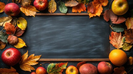 Chalkboard Background With Empty Space Ideal for Educational Purposes or Seasonal Promotions This Autumn