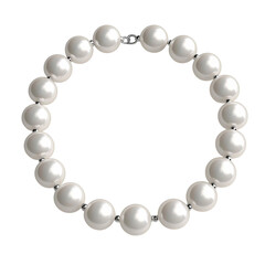 Fototapeta premium Elegant pearl necklace with shiny, round pearls, perfect for formal occasions or adding a touch of sophistication to any outfit. clipart, isolated on transparent background