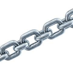 Obraz premium A close-up of a metallic chain link, highlighting its texture and interlocked design. clipart, isolated on transparent background
