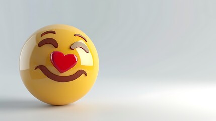 Fototapeta premium Kissing Emoji 3d symbol icon on white background. 3D Illustration 