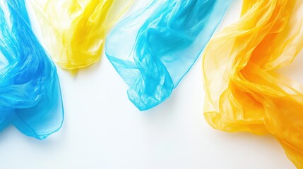 Biodegradable food packaging wrap with eco-friendly material and vibrant texture, showcased on a pristine white background, encouraging waste-free meal storage solutions