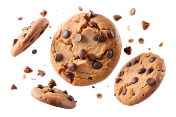 Delicious Chocolate Cookie Pieces on a Png Background Ideal for Sweet Treat Marketing and Culinary Designs