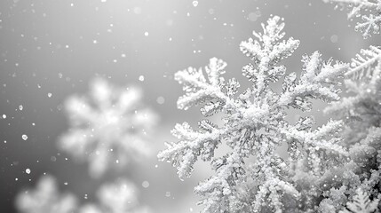 A serene winter wonderland background featuring delicate snowflakes, perfect for Christmas promotions, holiday cards, and winter event invitations.