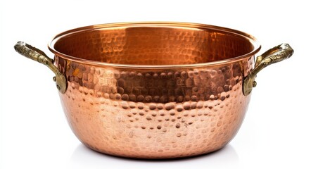 Copper Pot. Isolated Kitchen Utensil for Cooking Saucepan and Pan