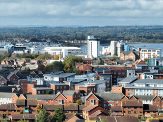 Obraz premium aerial view of Poole town centre in Dorset, UK