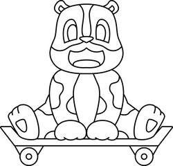 Hamster Skater Skateboard Animal Vector Graphic Art Illustration