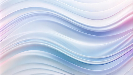 Fototapeta premium A stunning illustration featuring flowing curves and waves in vibrant white and turquoise hues, creating a serene background that captivates the eye. Serene and Pristine White Abstract Background
