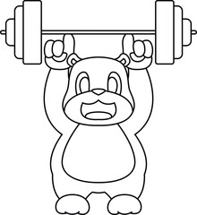 Hamster Bodybuilder Dumbbell Bodybuilding Animal Vector Graphic Art Illustration